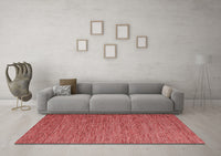 Machine Washable Abstract Red Contemporary Rug, wshcon1209red