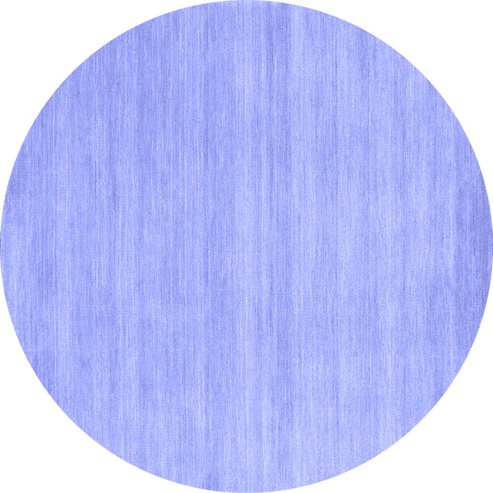 Round Solid Blue Modern Rug, con120blu