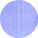 Round Solid Blue Modern Rug, con120blu
