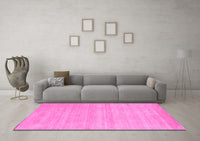 Machine Washable Solid Pink Modern Rug, wshcon120pnk