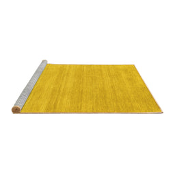 Sideview of Machine Washable Solid Yellow Modern Rug, wshcon120yw
