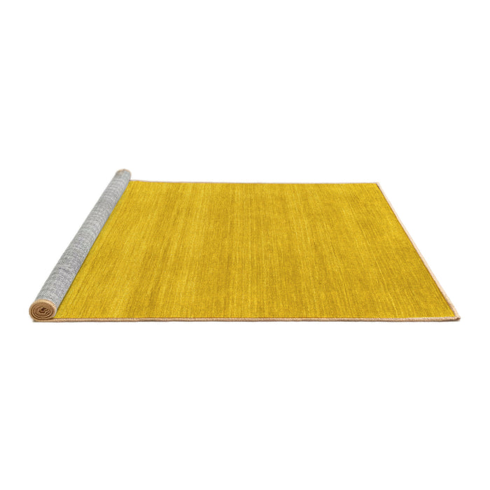 Sideview of Machine Washable Solid Yellow Modern Rug, wshcon120yw