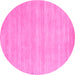 Round Solid Pink Modern Rug, con120pnk