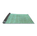 Sideview of Solid Light Blue Modern Rug, con120lblu