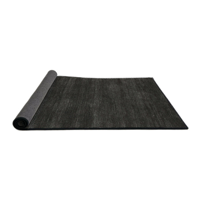 Thickness of Contemporary Charcoal Black Modern Rug, con121