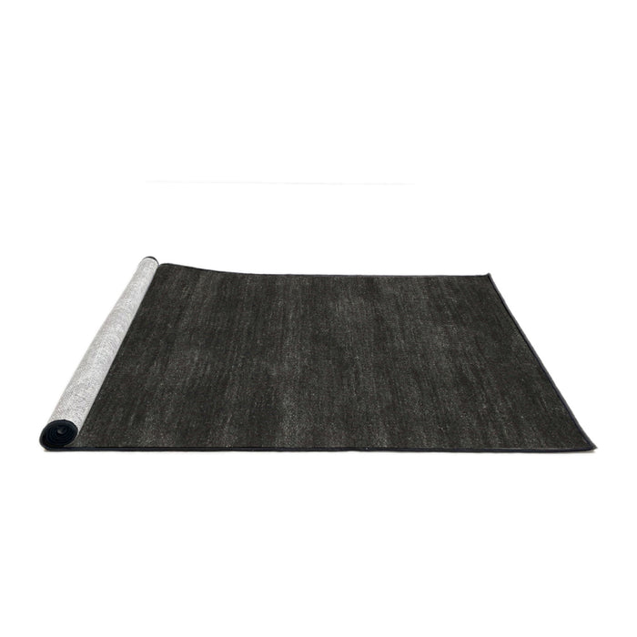 Serging Thickness of Machine Washable Contemporary Charcoal Black Rug, wshcon121