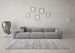 Machine Washable Abstract Gray Contemporary Rug in a Living Room,, wshcon1210gry