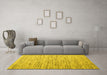 Machine Washable Abstract Yellow Contemporary Rug in a Living Room, wshcon1210yw