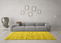 Machine Washable Abstract Yellow Contemporary Rug, wshcon1210yw
