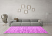 Machine Washable Abstract Pink Contemporary Rug in a Living Room, wshcon1210pnk