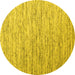 Round Machine Washable Abstract Yellow Contemporary Rug, wshcon1210yw