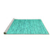 Sideview of Machine Washable Abstract Turquoise Contemporary Area Rugs, wshcon1210turq