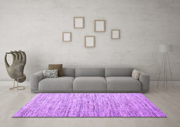 Machine Washable Abstract Purple Contemporary Area Rugs in a Living Room, wshcon1210pur