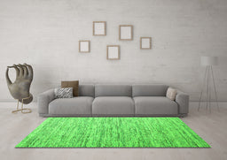 Machine Washable Abstract Green Contemporary Area Rugs in a Living Room,, wshcon1210grn