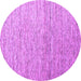 Round Abstract Purple Contemporary Rug, con1211pur