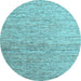 Round Machine Washable Abstract Light Blue Contemporary Rug, wshcon1211lblu