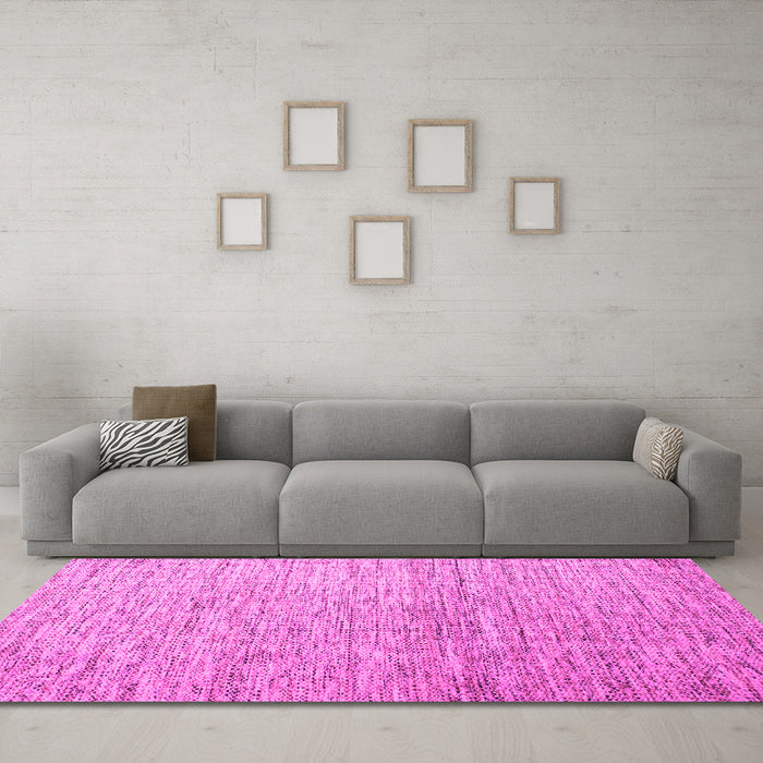 Machine Washable Abstract Pink Contemporary Rug in a Living Room, wshcon1211pnk