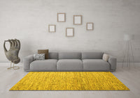 Machine Washable Abstract Yellow Contemporary Rug, wshcon1211yw