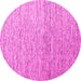 Round Abstract Pink Contemporary Rug, con1211pnk