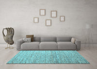 Machine Washable Abstract Light Blue Contemporary Rug, wshcon1211lblu