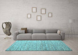 Machine Washable Abstract Light Blue Contemporary Rug in a Living Room, wshcon1211lblu