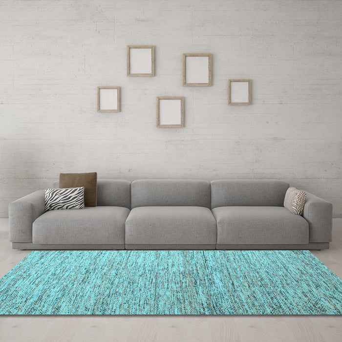 Machine Washable Abstract Light Blue Contemporary Rug in a Living Room, wshcon1211lblu