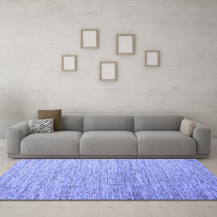 Machine Washable Abstract Blue Contemporary Rug in a Living Room, wshcon1211blu