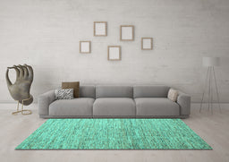 Machine Washable Abstract Turquoise Contemporary Area Rugs in a Living Room,, wshcon1211turq