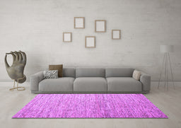 Machine Washable Abstract Purple Contemporary Area Rugs in a Living Room, wshcon1211pur