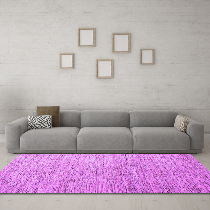 Machine Washable Abstract Purple Contemporary Area Rugs in a Living Room, wshcon1211pur