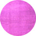 Round Abstract Pink Contemporary Rug, con1212pnk