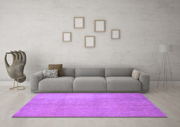 Machine Washable Abstract Purple Contemporary Area Rugs in a Living Room, wshcon1212pur