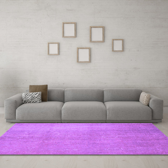 Machine Washable Abstract Purple Contemporary Area Rugs in a Living Room, wshcon1212pur