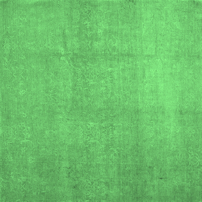 Square Abstract Emerald Green Contemporary Rug, con1212emgrn