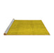 Sideview of Machine Washable Abstract Yellow Contemporary Rug, wshcon1212yw