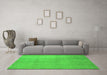 Machine Washable Abstract Green Contemporary Area Rugs in a Living Room,, wshcon1212grn