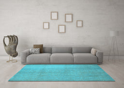 Machine Washable Abstract Light Blue Contemporary Rug in a Living Room, wshcon1212lblu