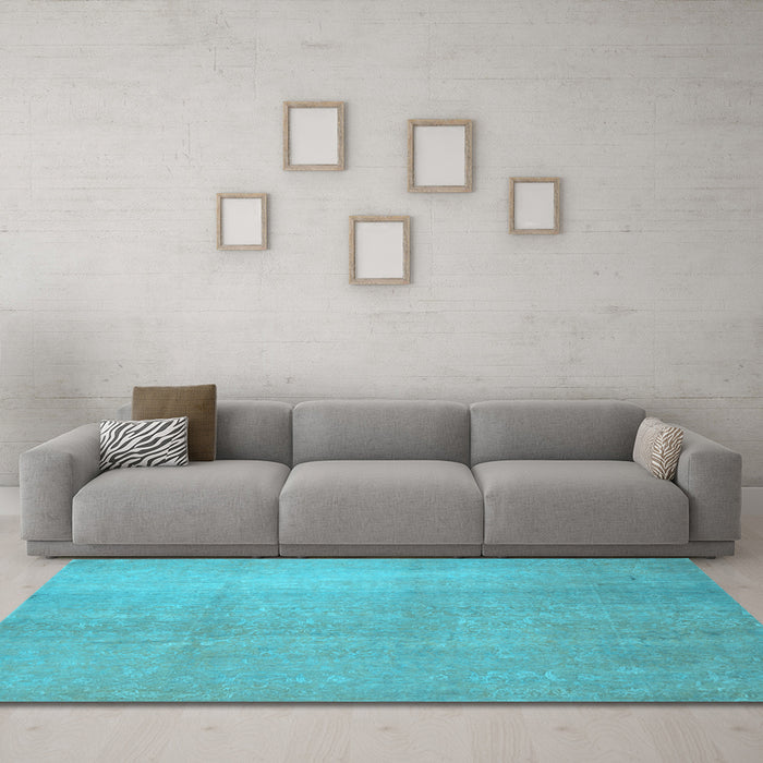 Machine Washable Abstract Light Blue Contemporary Rug in a Living Room, wshcon1212lblu