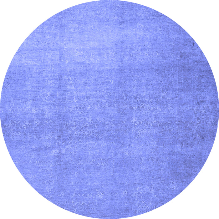 Round Machine Washable Abstract Blue Contemporary Rug, wshcon1212blu