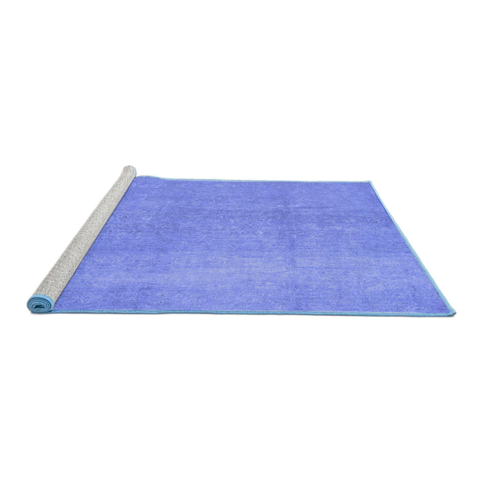 Sideview of Machine Washable Abstract Blue Contemporary Rug, wshcon1212blu