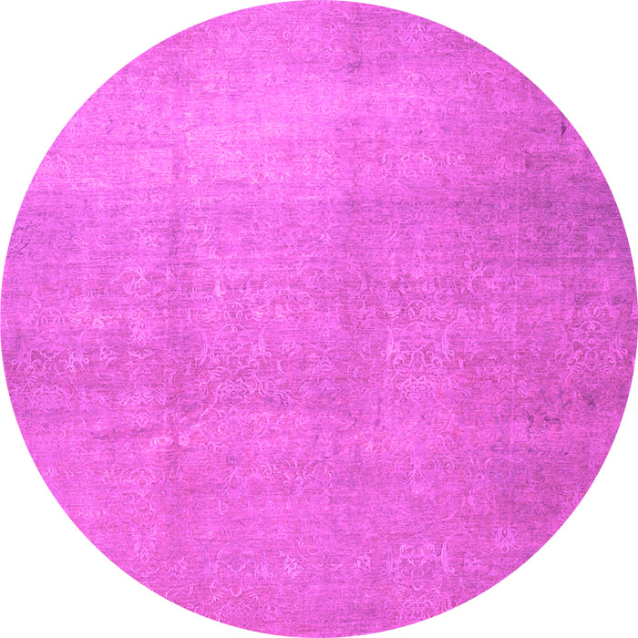 Round Machine Washable Abstract Pink Contemporary Rug, wshcon1212pnk