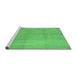 Sideview of Machine Washable Abstract Emerald Green Contemporary Area Rugs, wshcon1212emgrn