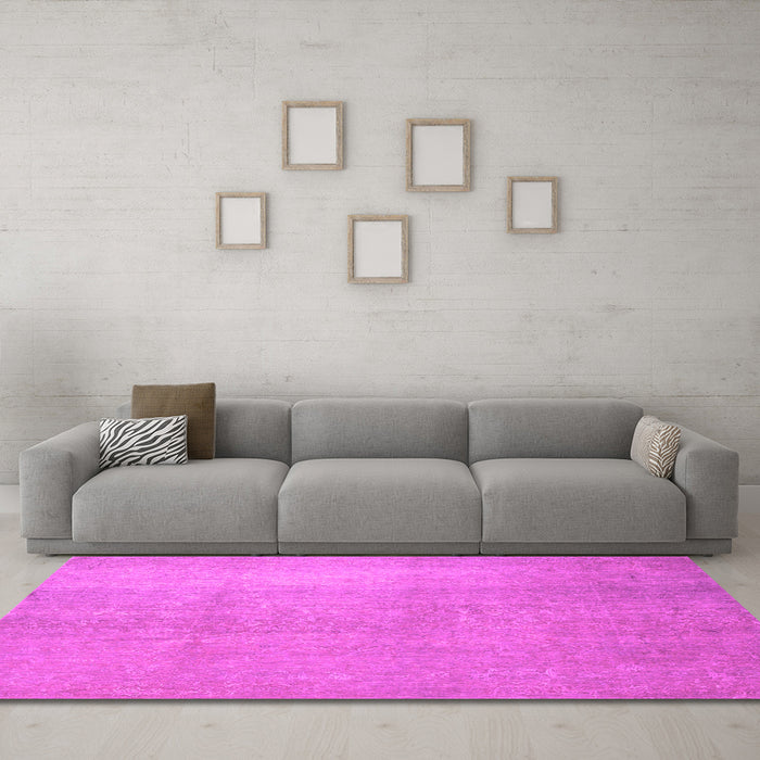Machine Washable Abstract Pink Contemporary Rug in a Living Room, wshcon1212pnk