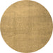 Round Abstract Brown Contemporary Rug, con1212brn