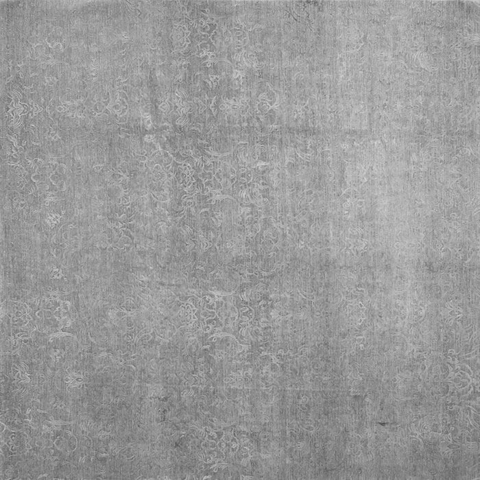 Round Machine Washable Abstract Gray Contemporary Rug, wshcon1212gry