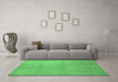 Machine Washable Abstract Emerald Green Contemporary Area Rugs in a Living Room,, wshcon1212emgrn