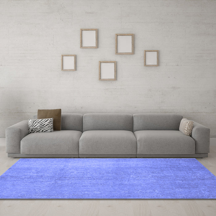 Machine Washable Abstract Blue Contemporary Rug in a Living Room, wshcon1212blu