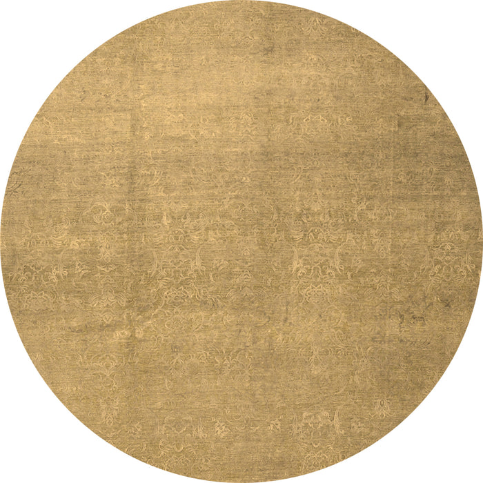 Round Machine Washable Abstract Brown Contemporary Rug, wshcon1212brn