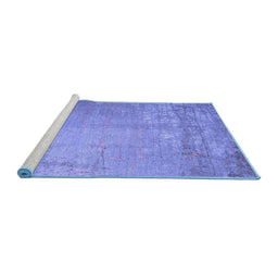 Sideview of Machine Washable Abstract Blue Contemporary Rug, wshcon1213blu