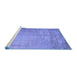 Sideview of Machine Washable Abstract Blue Contemporary Rug, wshcon1213blu